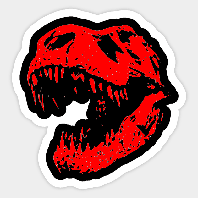 Dino Skull Sticker by TeeNoir